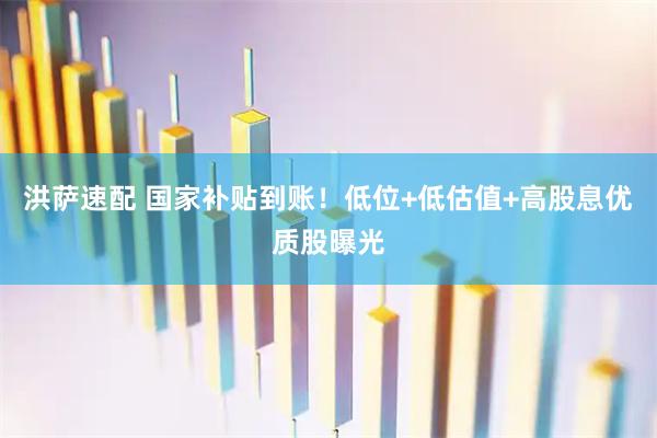 洪萨速配 国家补贴到账！低位+低估值+高股息优质股曝光