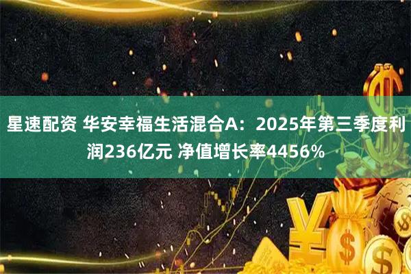 星速配资 华安幸福生活混合A：2025年第三季度利润236亿元 净值增长率4456%